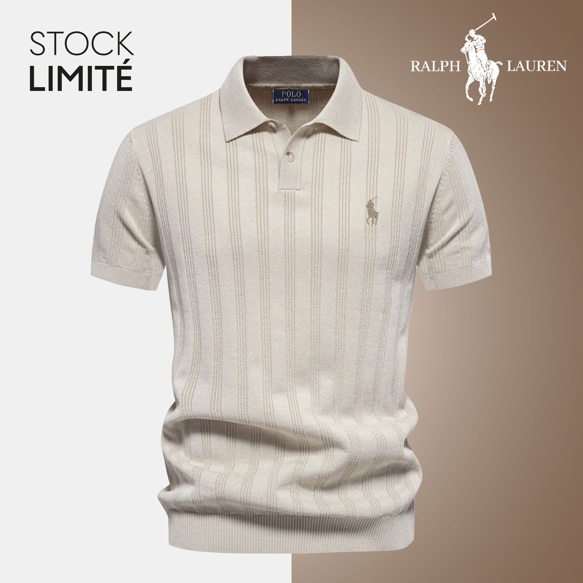 R&L Exclusive Men's Textured Knit Polo Shirt