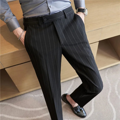 Pinstripe Suit Trousers for Men