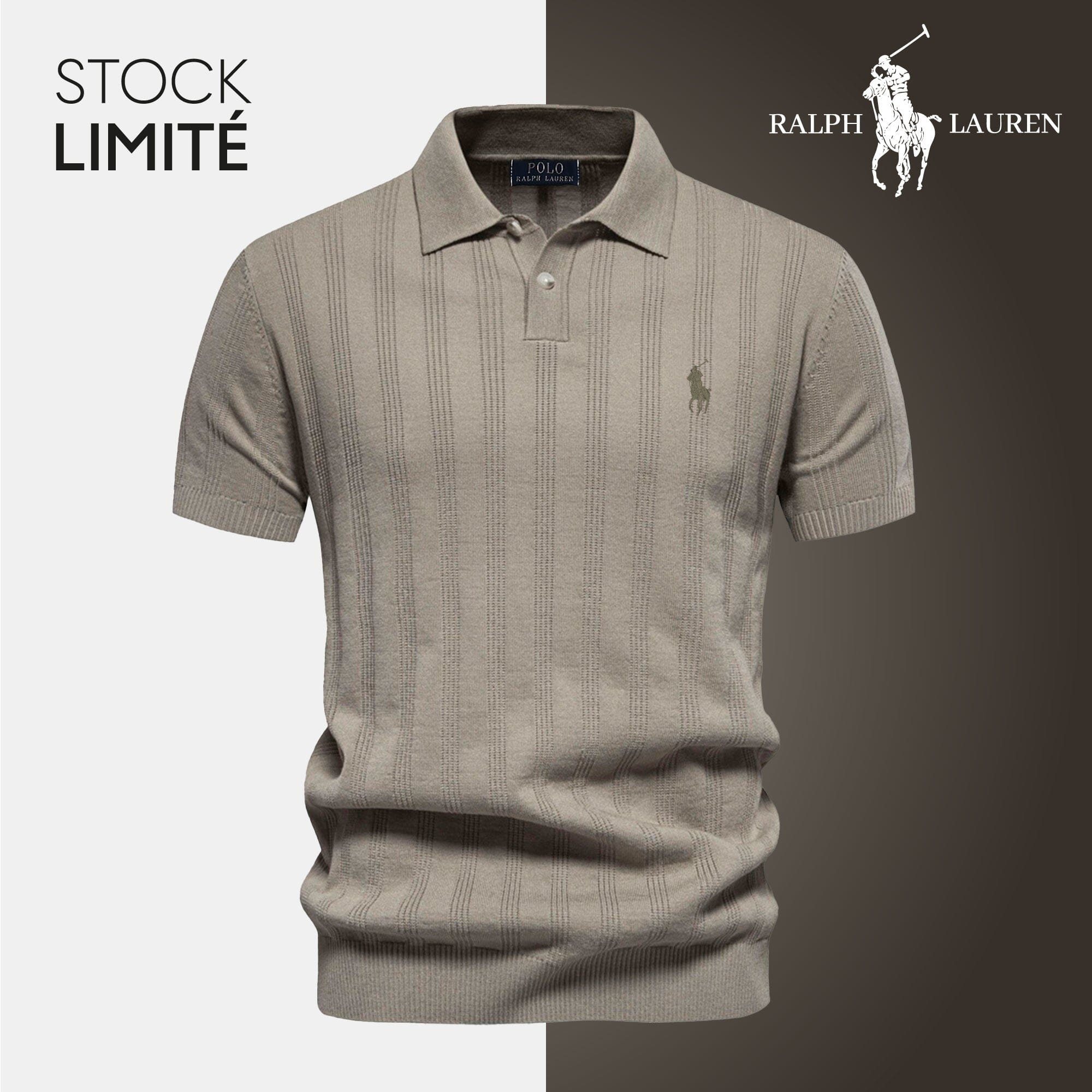 R&L Exclusive Men's Textured Knit Polo Shirt